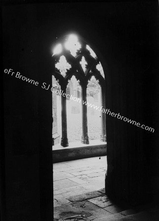 CATHEDRAL CLOISTERS THROUGH N.W. DOOR OF NORTH TRANCEPT